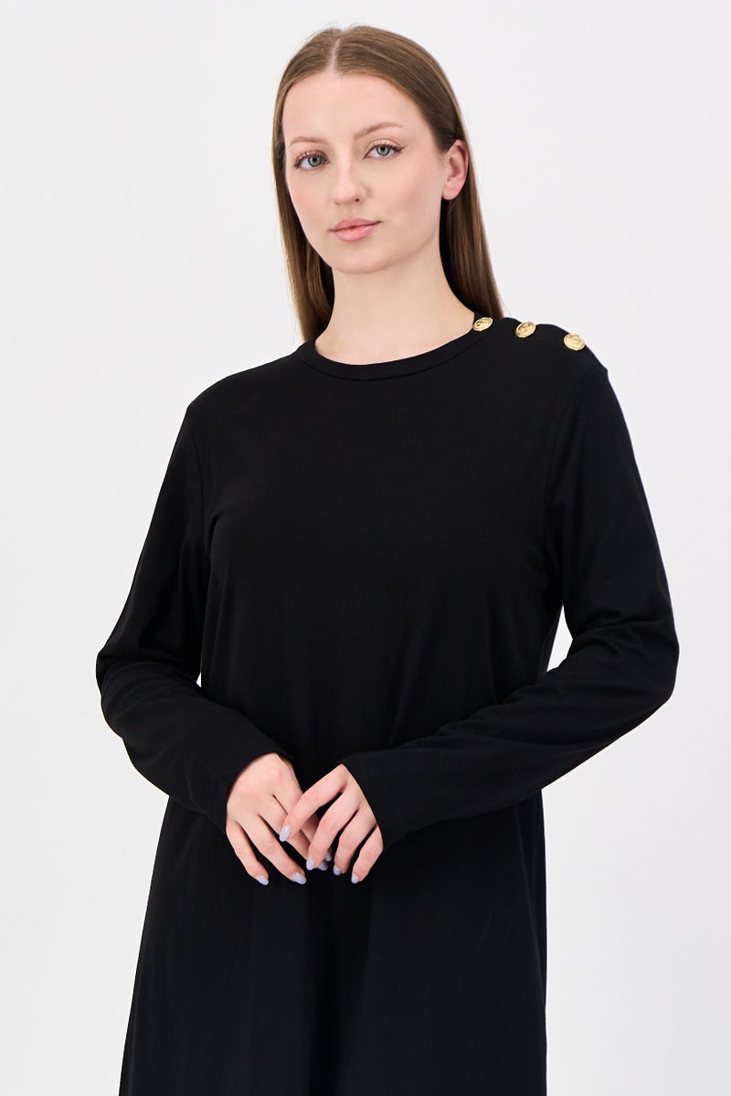 trendyol Women Solid Maxi Dress, Black - Image 3